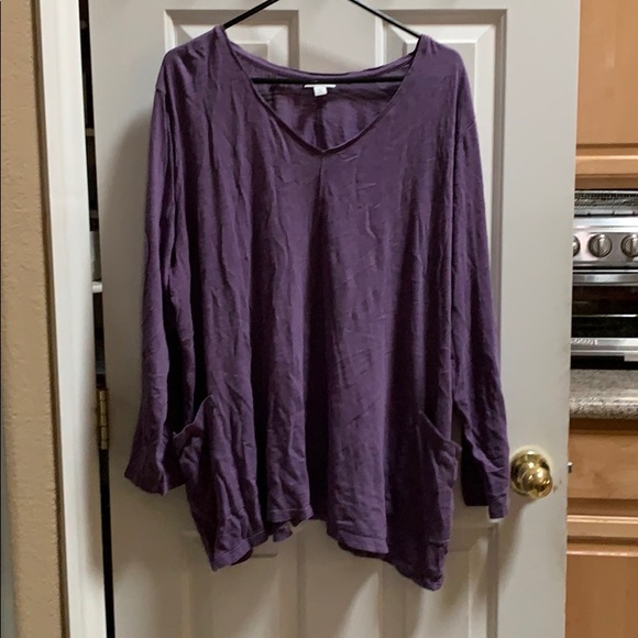 J. Jill Tops - Purple long sleeve pocket pullover